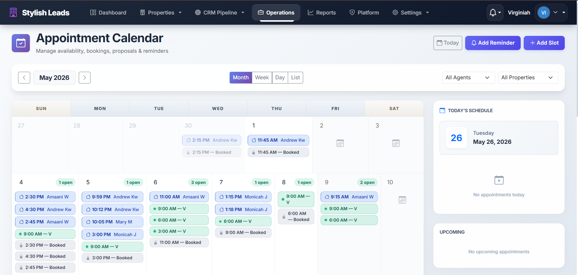Viewing Scheduling